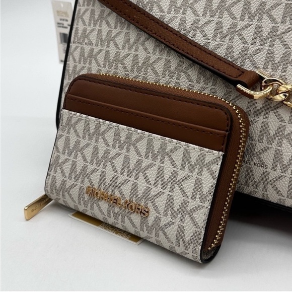 Michael Kors Large EW Crossbody Bag & Jet Set Travel MD ZA Card Case Wallet - Picture 7 of 10